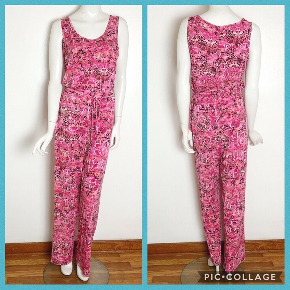 Calvin Klein Pants - Calvin Klein 6 Pink Faux Snakeskin Jumpsuit